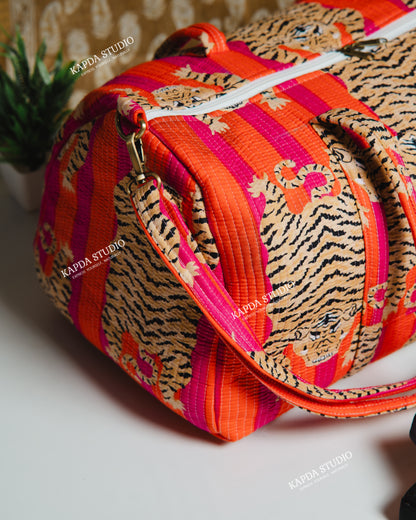 Orange Tiger Duffle Bag