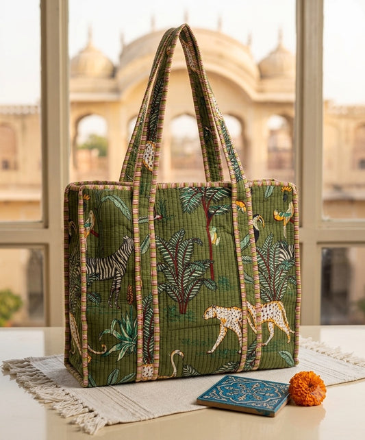 Olive Green Tote Bag