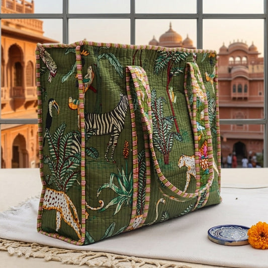 Olive Green Tote Bag