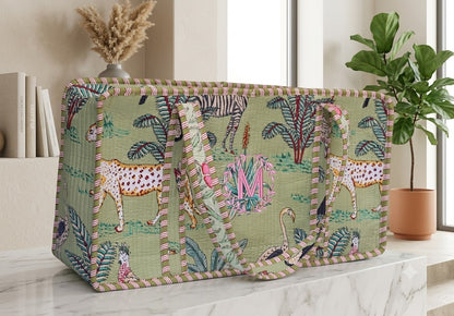 Sage Green Jungle Print
