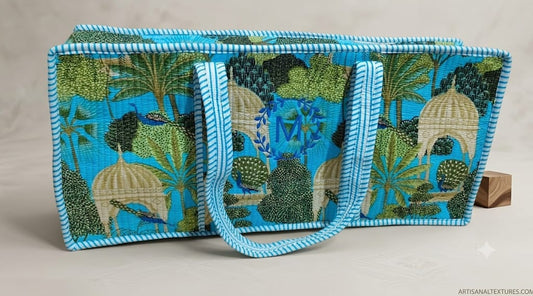 Turquoise Blue Peacock Print